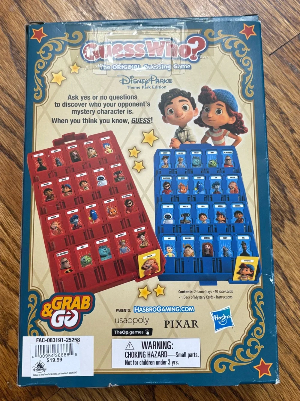 Guess Who? Disney Theme Park Edition - Blue & Red Grab and Go travel version